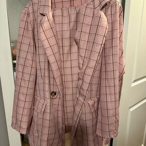 Pink Plaid Women's Pantsuit